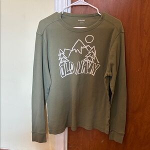 Old Navy Olive Mountain Graphic Thermal